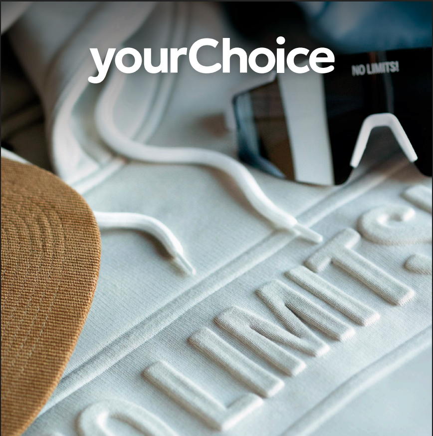 Car mat with 'NO LIMITS!' text and 'yourChoice' branding.