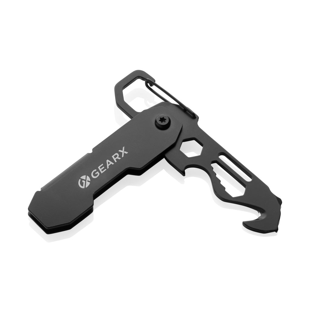 Gear X foldable EDC tool with carabiner and parcel cutter - black, Stainless steel