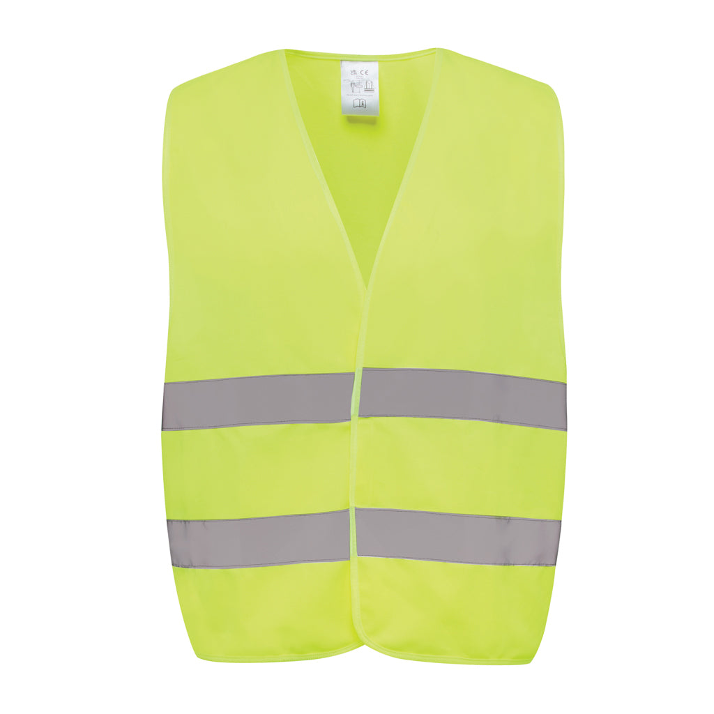 GRS recycled PET high-visibility safety vest - yellow, rPET