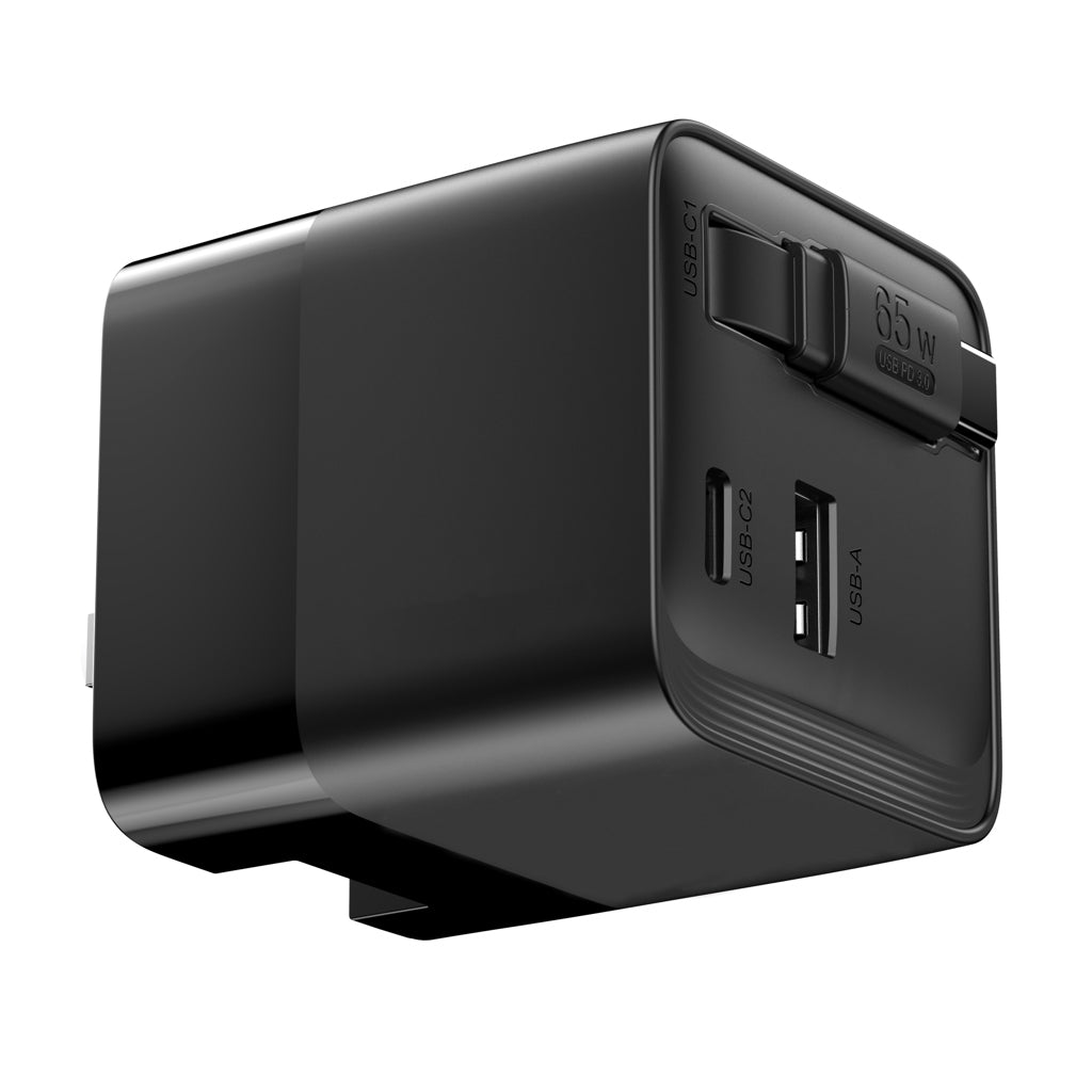 Urban Vitamin Mendocino 65W GaN charger retractable cable