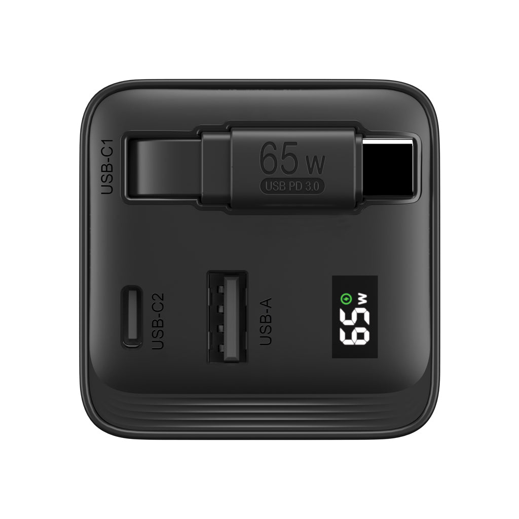 Urban Vitamin Mendocino 65W GaN charger retractable cable