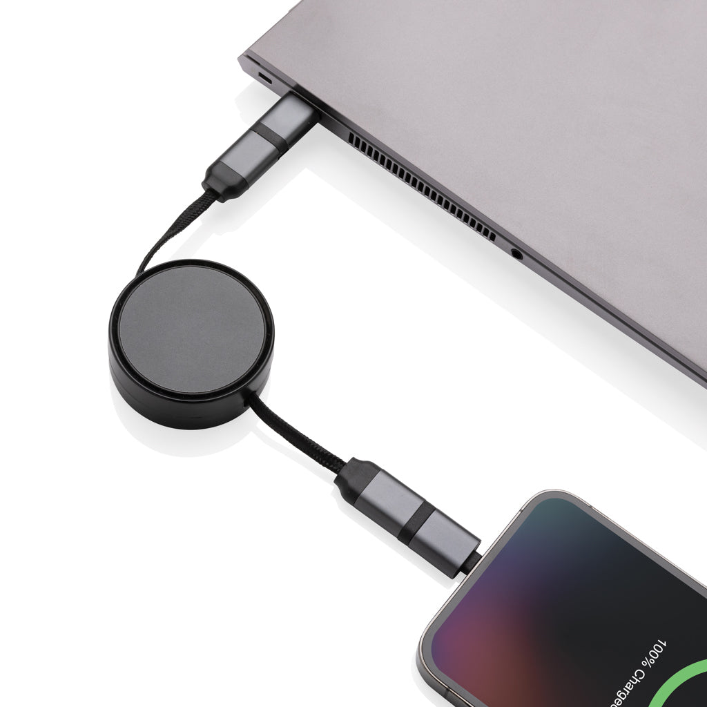 Terra RCS recycled aluminium retractable 6 in 1 60W cable