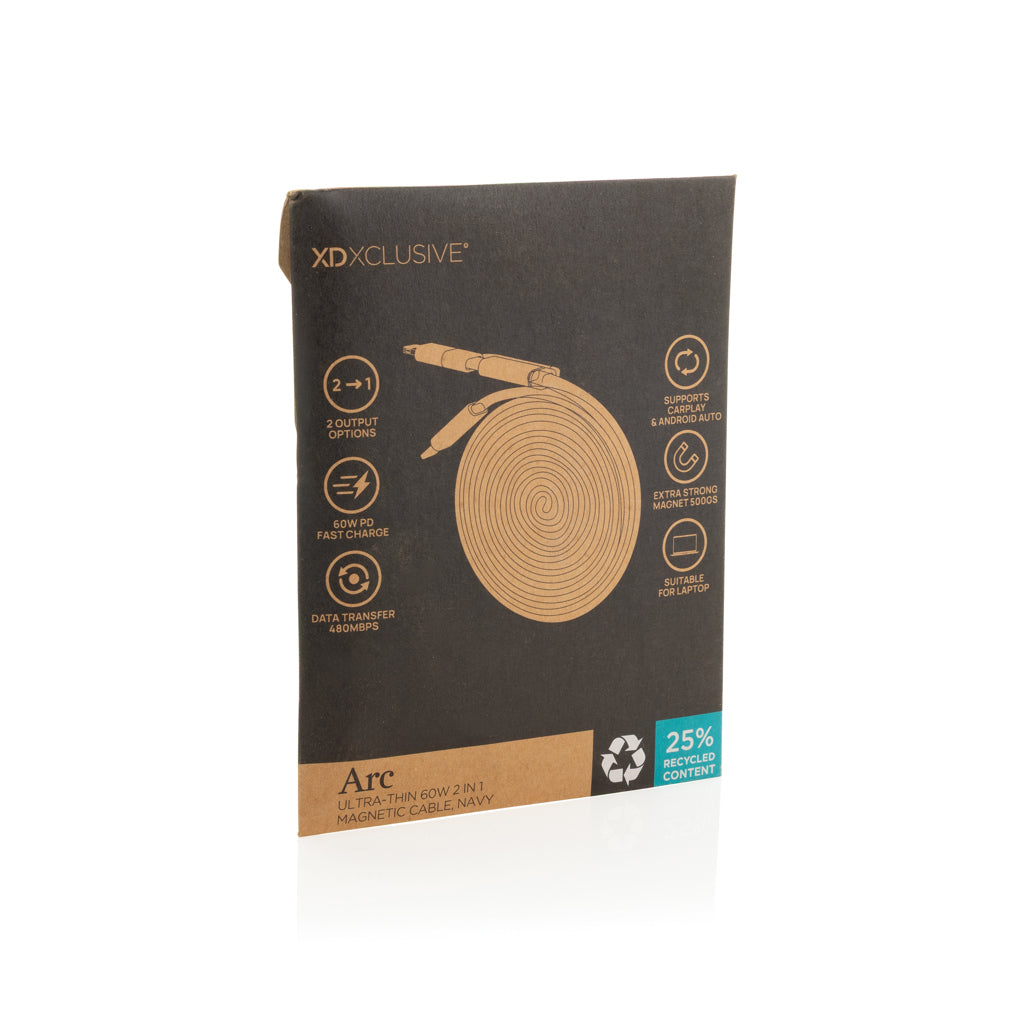 Arc RCS recycled Ultra-thin 60W 2 in 1 magnetic cable