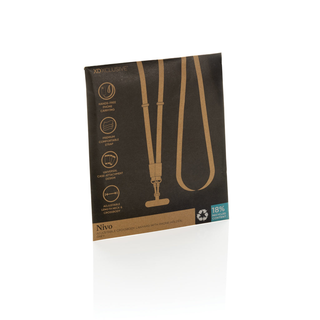 Nivo RCS recycled PET Crossbody lanyard