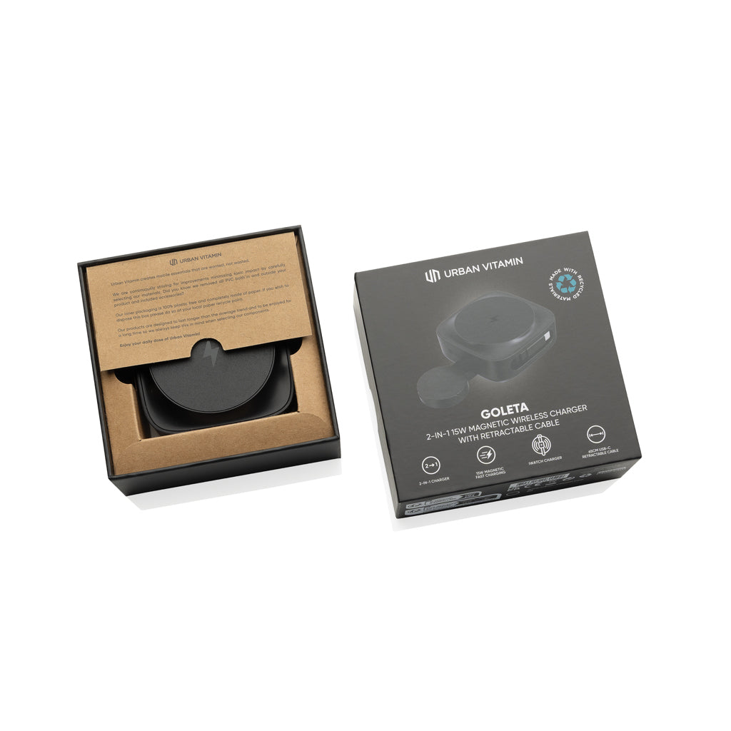 Urban Vitamin Goleta 2-in-1 15W magnetic wireless charger