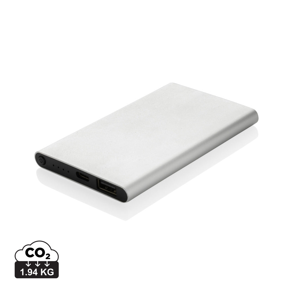 RCS recycled plastic/aluminium 4000mah powerbank with type C