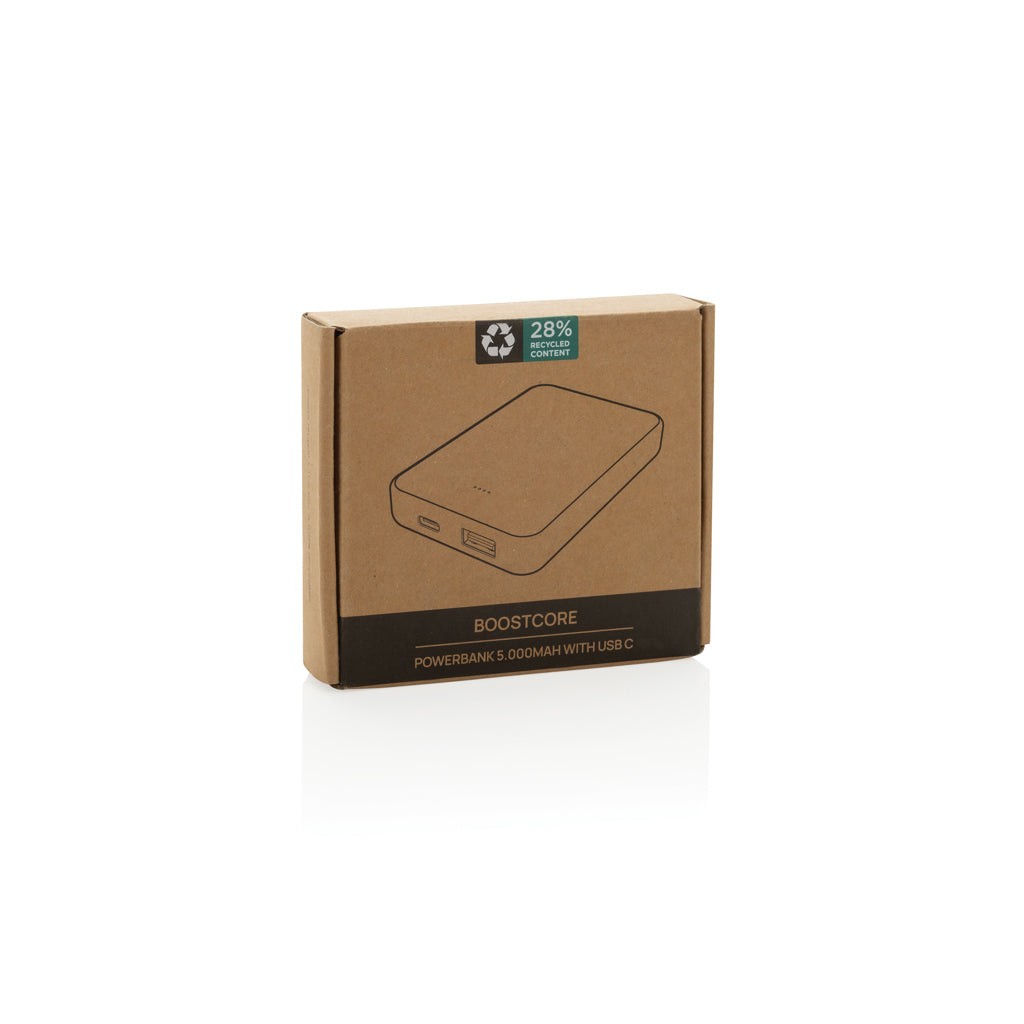 Boostcore RCS recycled plastic powerbank 5.000mAh with USB C