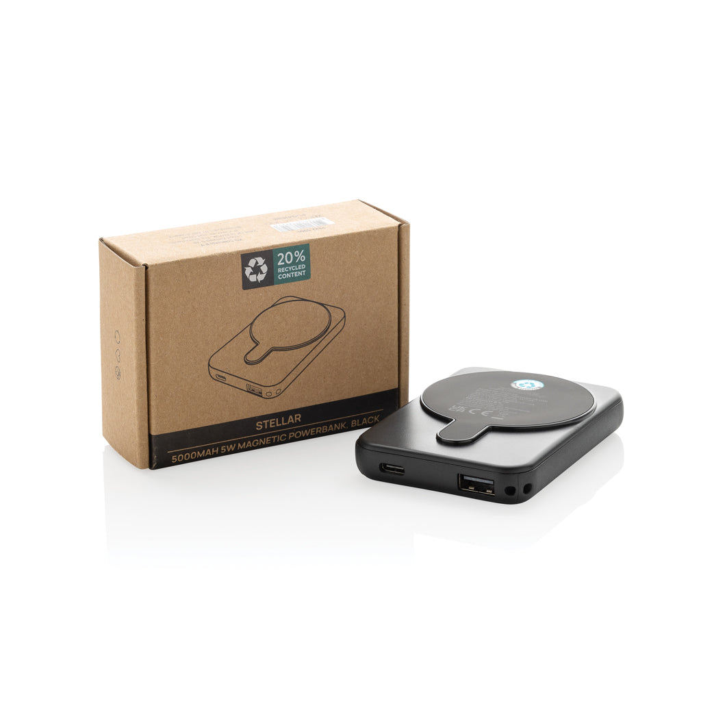 Stellar RCS recycled plastic 5000 mah 5W magnetic powerbank