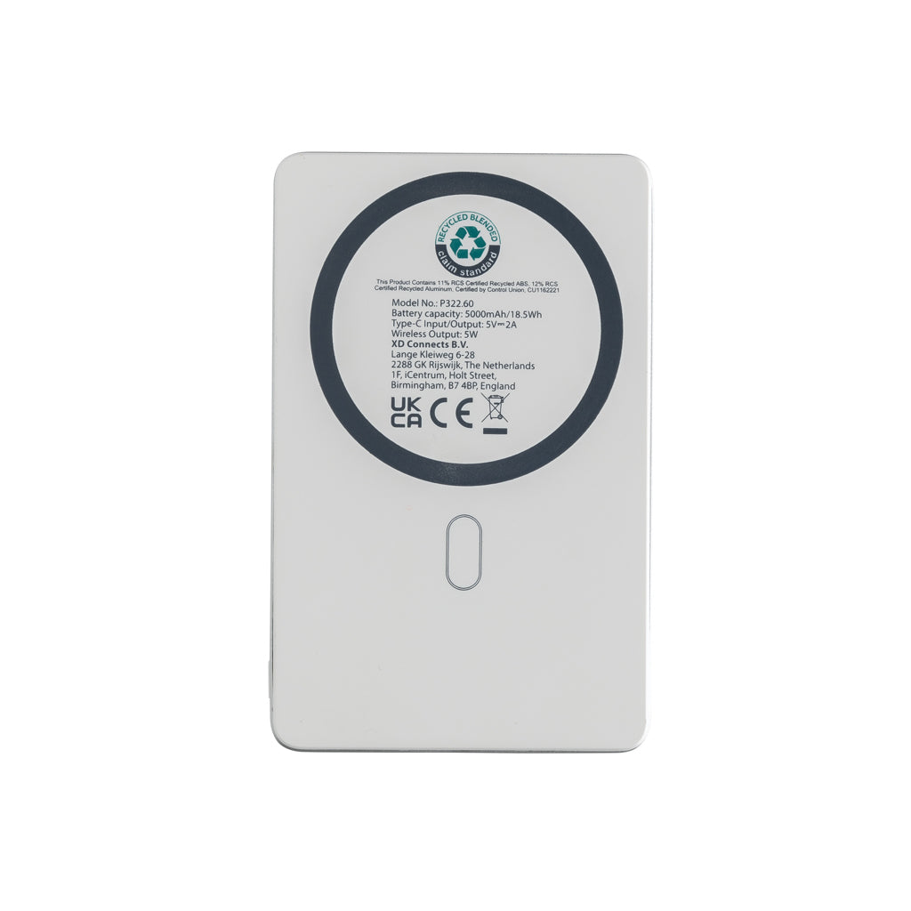 Orion RCS recycled aluminium 5000 mah 5W magnetic powerbank