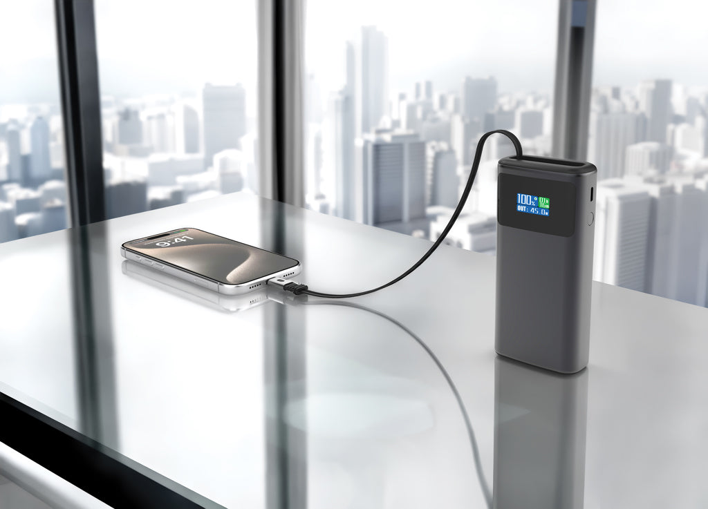 Quantum RCS ultra-fast PD45W 10.000mAh powerbank with screen