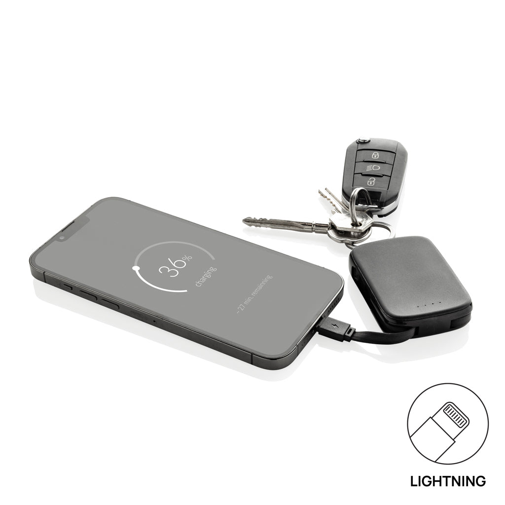 Nexo RCS keychain 2000 mah powerbank with integrated cables