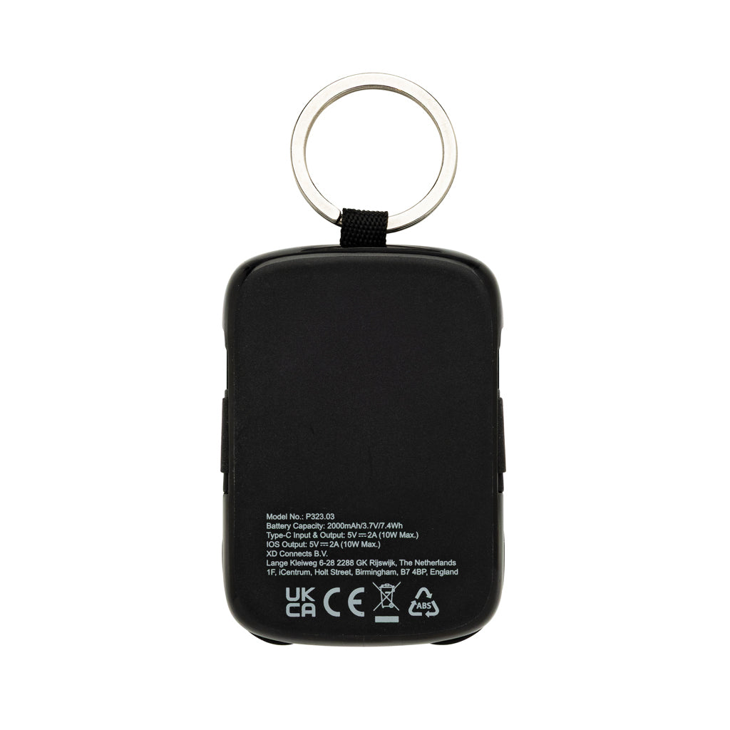 Nexo RCS keychain 2000 mah powerbank with integrated cables