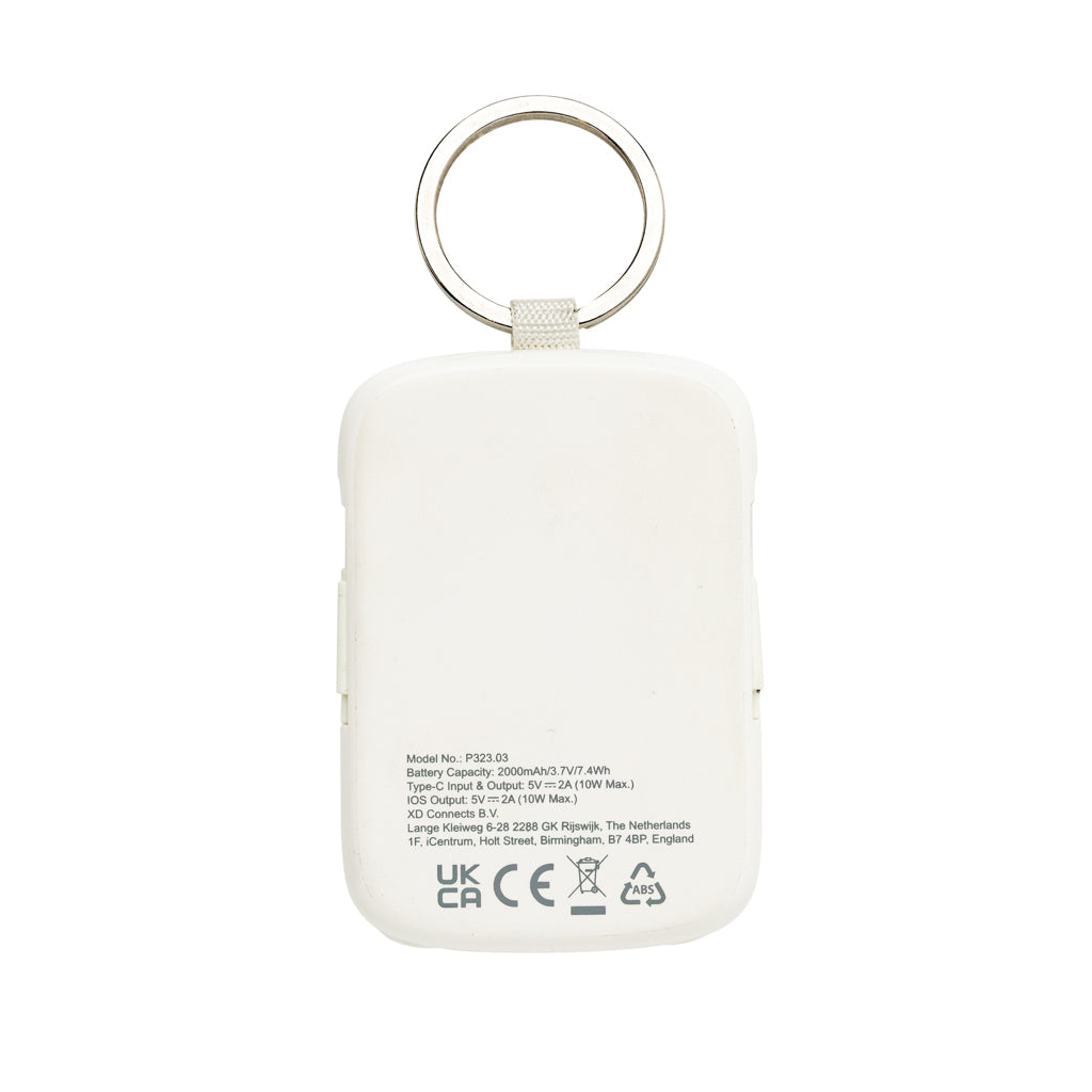 Nexo RCS keychain 2000 mah powerbank with integrated cables