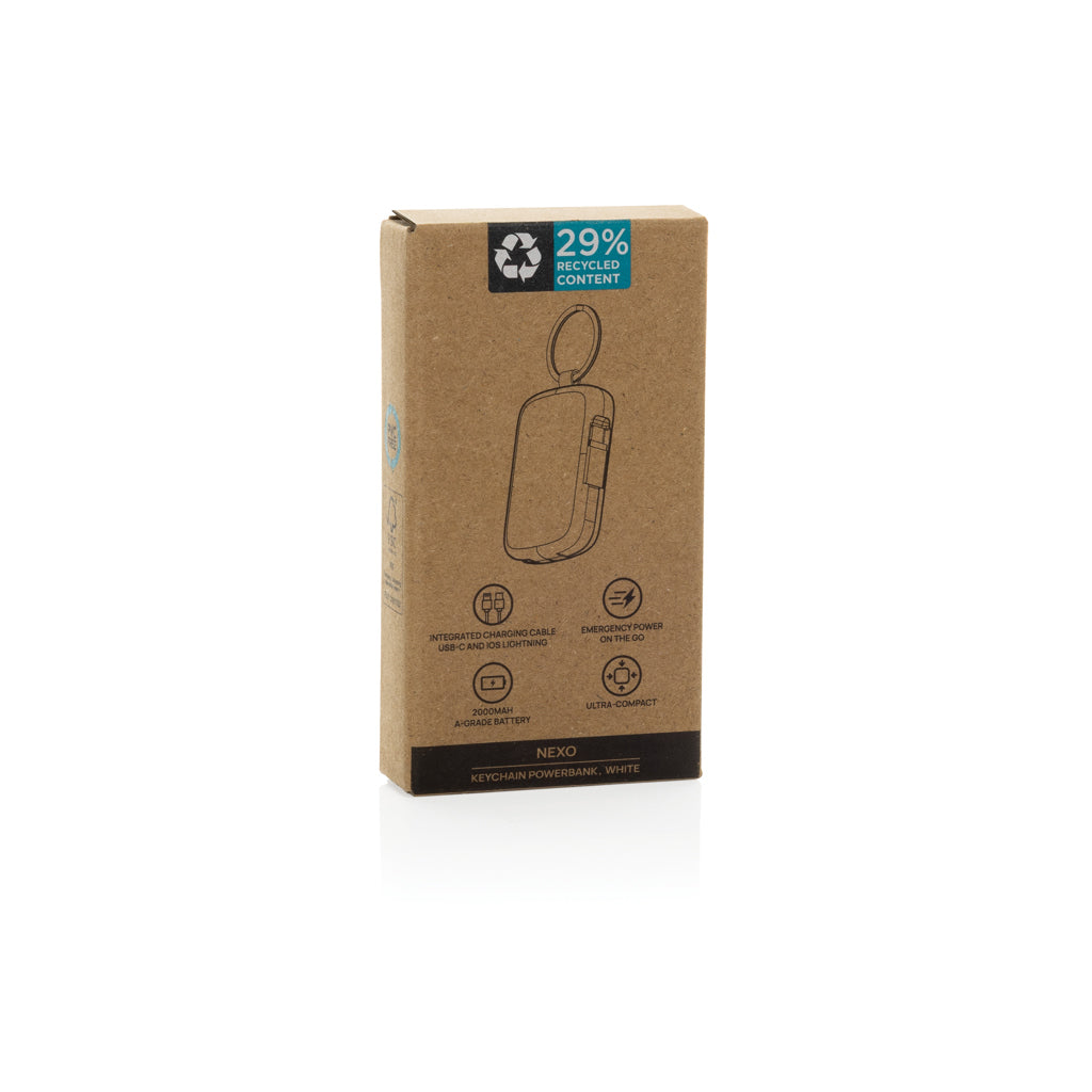 Nexo RCS keychain 2000 mah powerbank with integrated cables