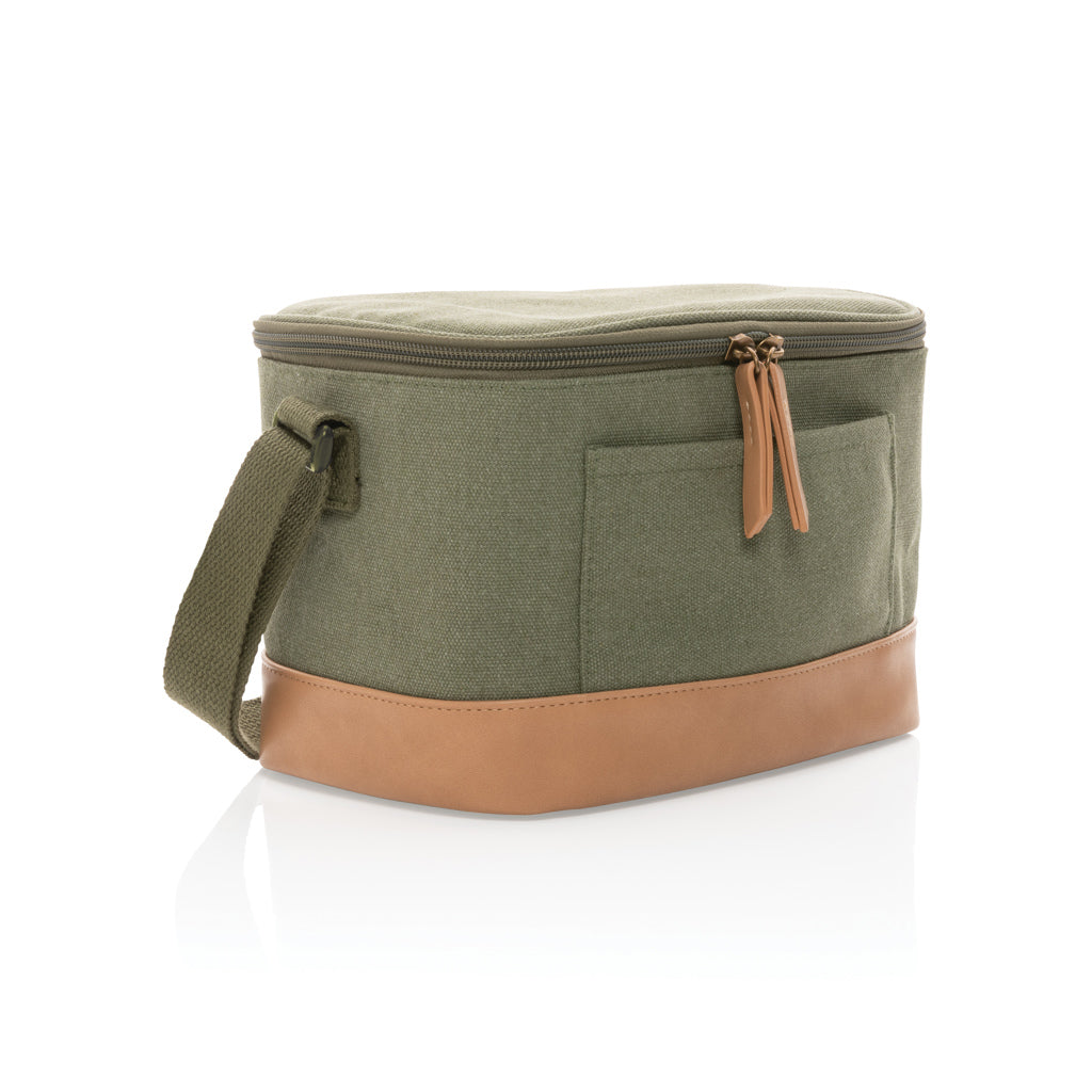 Impact AWARE™ 16 oz. rcanvas six can cooler bag - green, Recycled Canvas,Polyethylene vinyl acetate