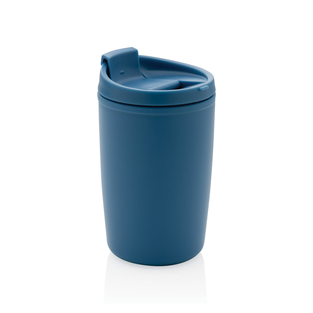 GRS Recycled PP tumbler with flip lid - blue, Recycled Polypropylene,Polypropylene