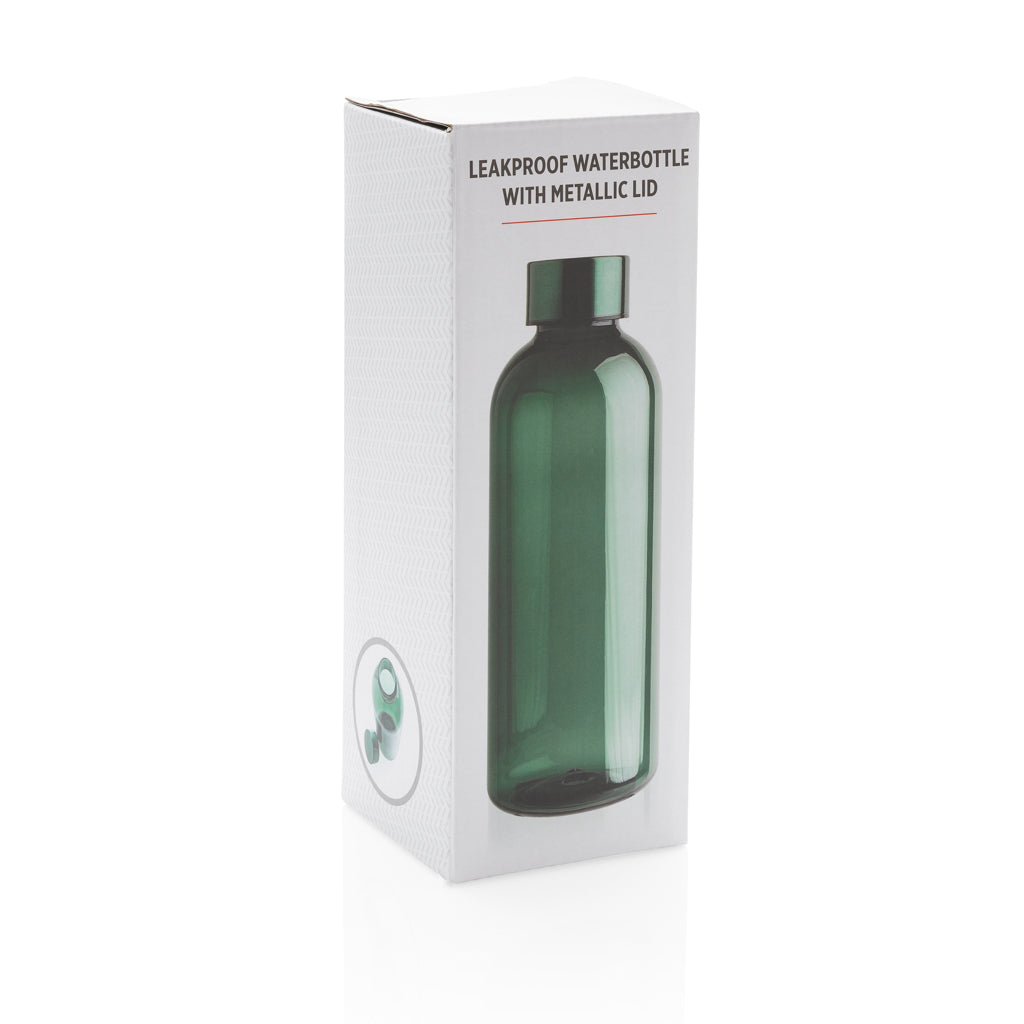 Leakproof water bottle with metallic lid