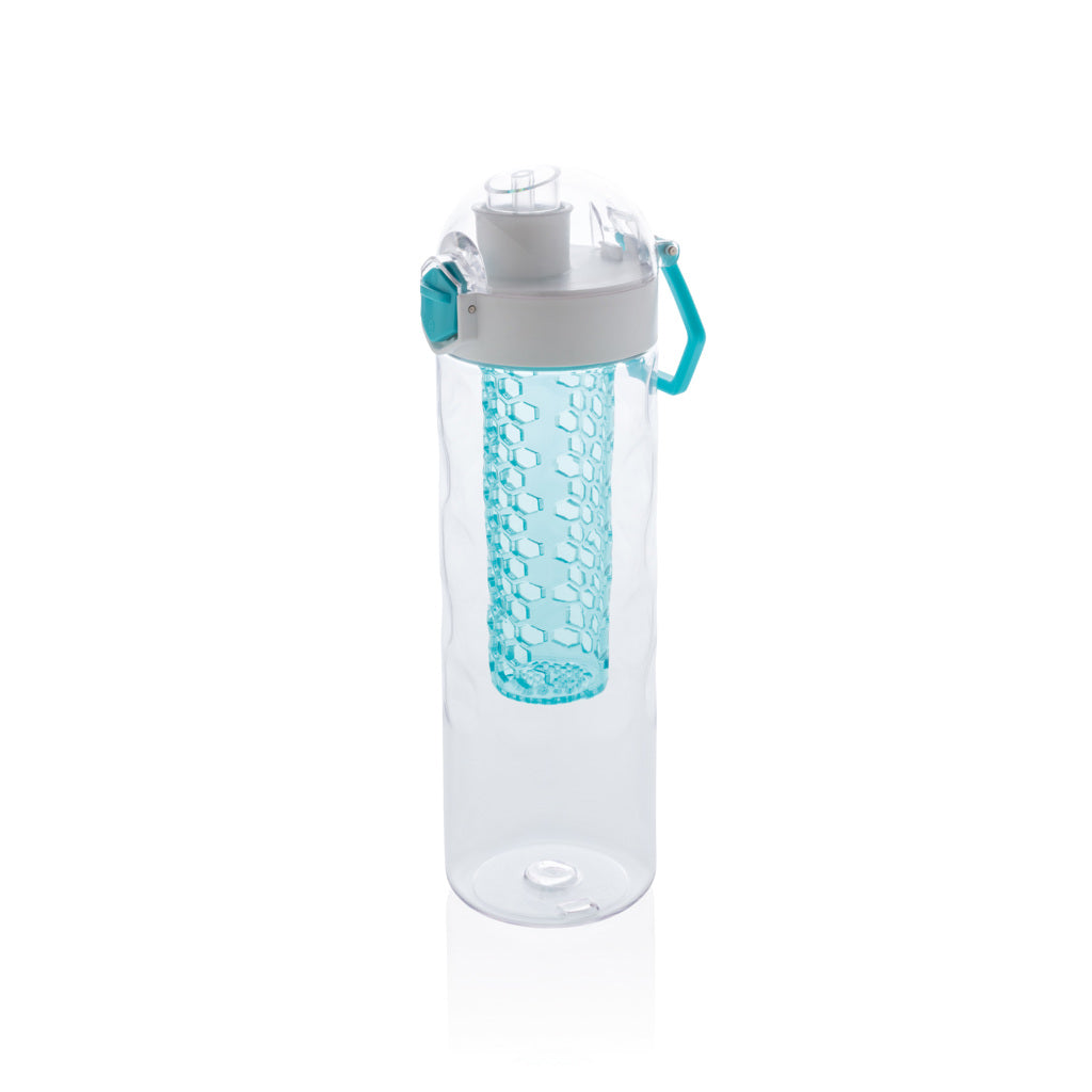 Honeycomb lockable leak proof infuser bottle - turquoise, Tritan,Silicone