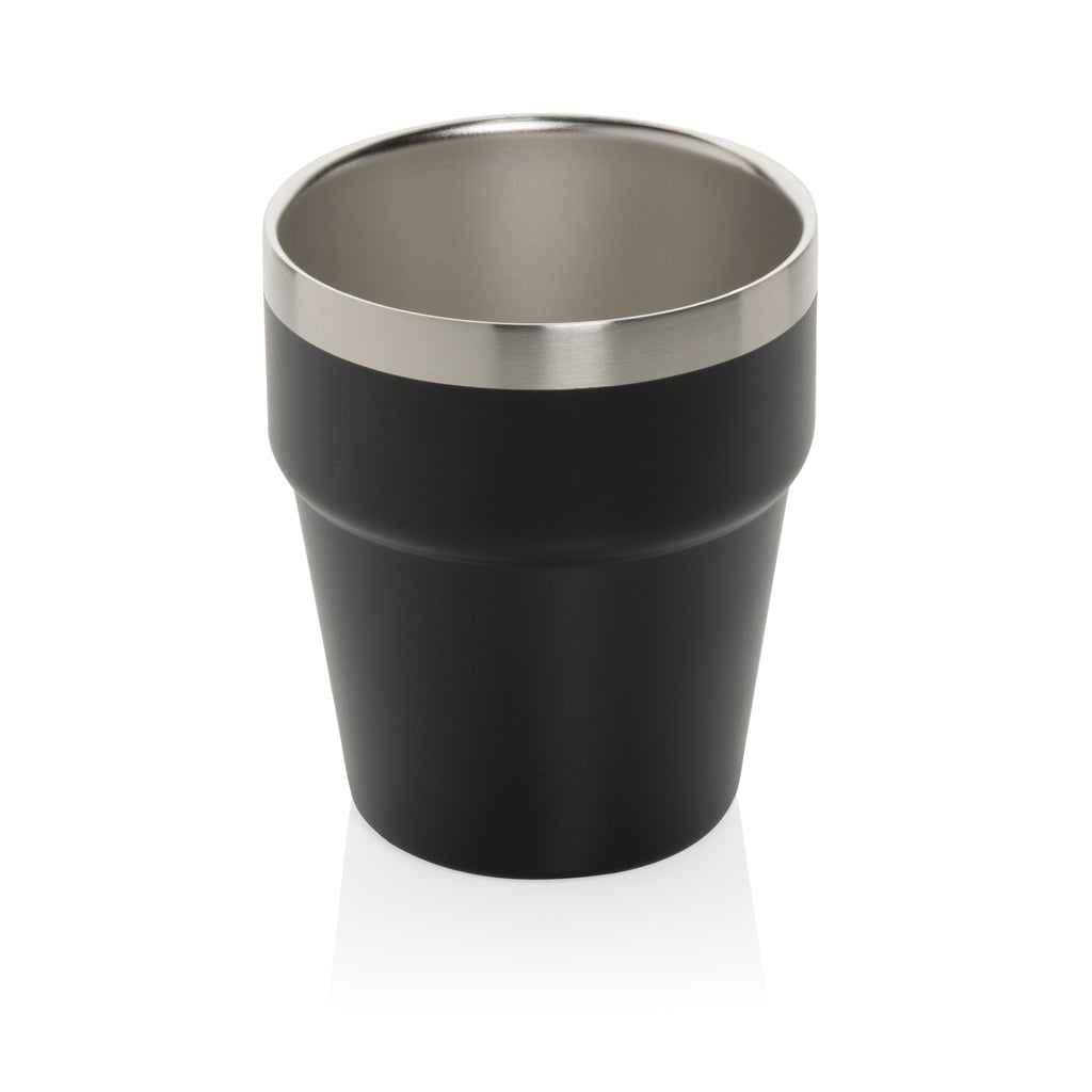 Clark RCS double wall coffee cup 300ML - black, Recycled Stainless steel
