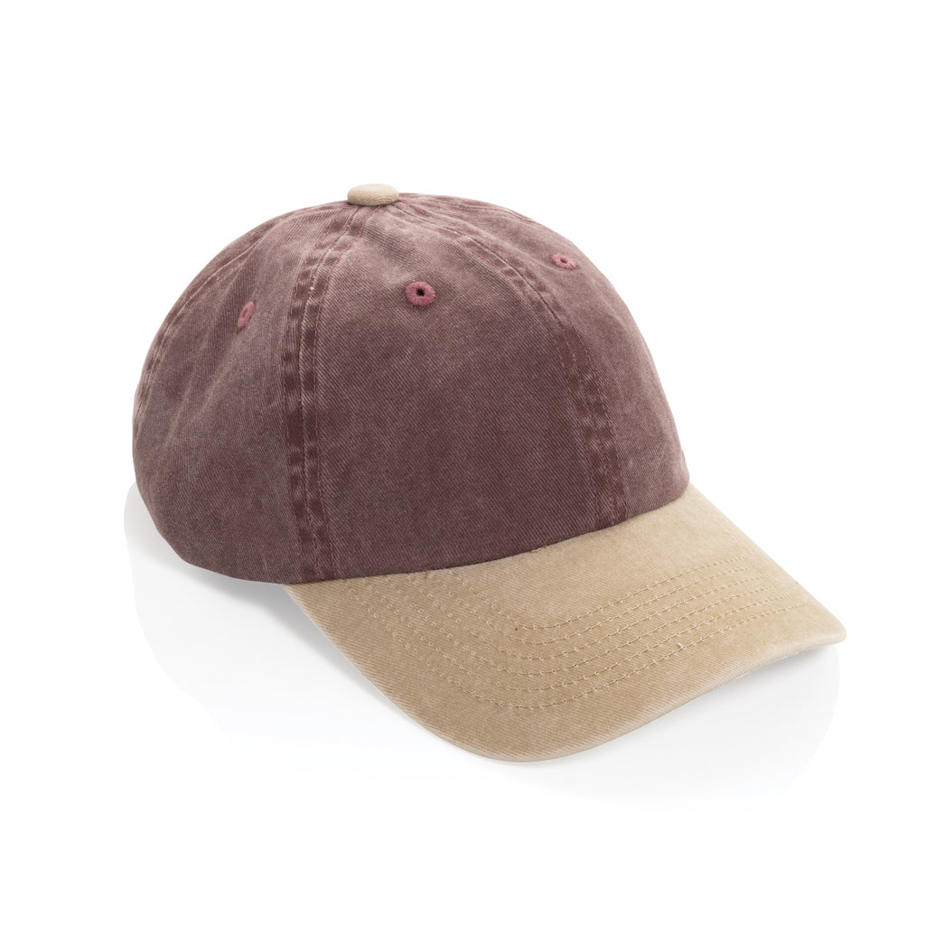 BEAU AWARE™ Washed 6 panel 270gsm cotton twill two tone cap