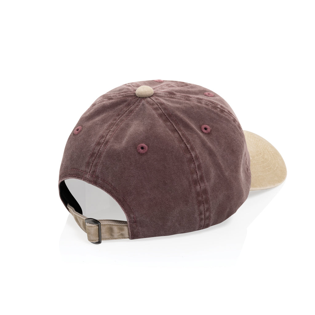 BEAU AWARE™ Washed 6 panel 270gsm cotton twill two tone cap