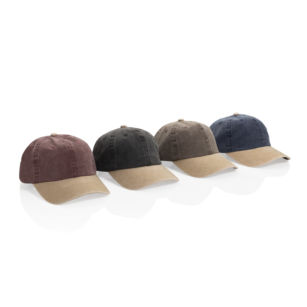 BEAU AWARE™ Washed 6 panel 270gsm cotton twill two tone cap