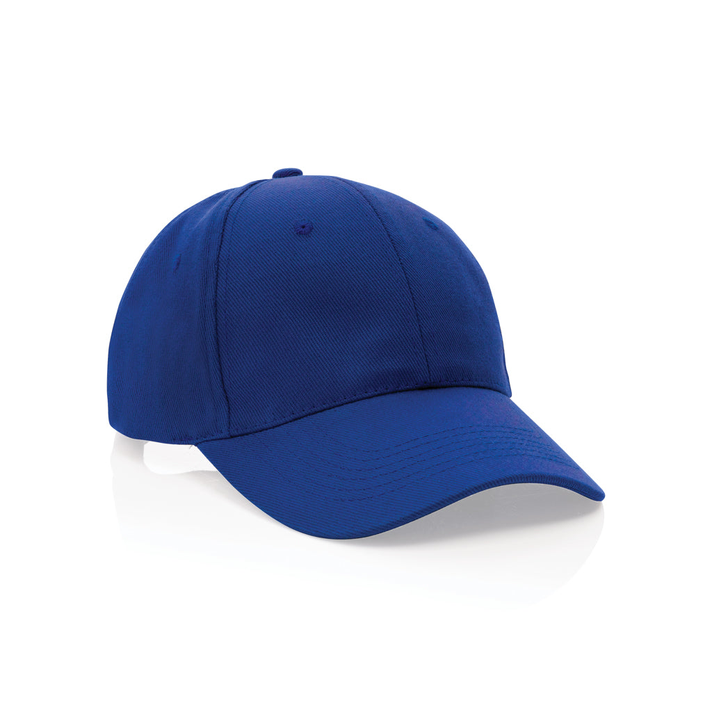 Impact 6 panel 280gr Recycled cotton cap with AWARE™ tracer - blue, Recycled cotton