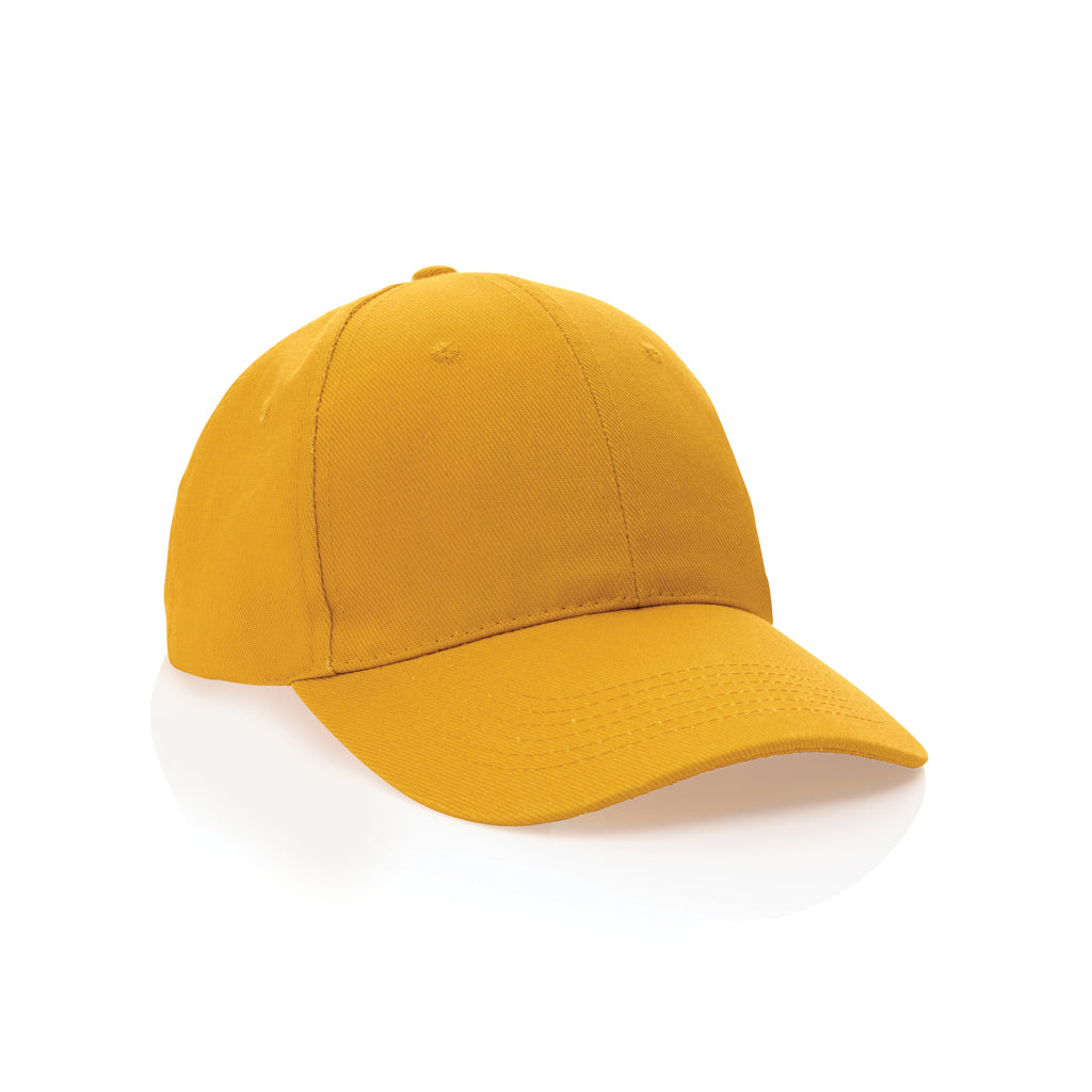 Impact 6 panel 280gr Recycled cotton cap with AWARE™ tracer - yellow, Recycled cotton