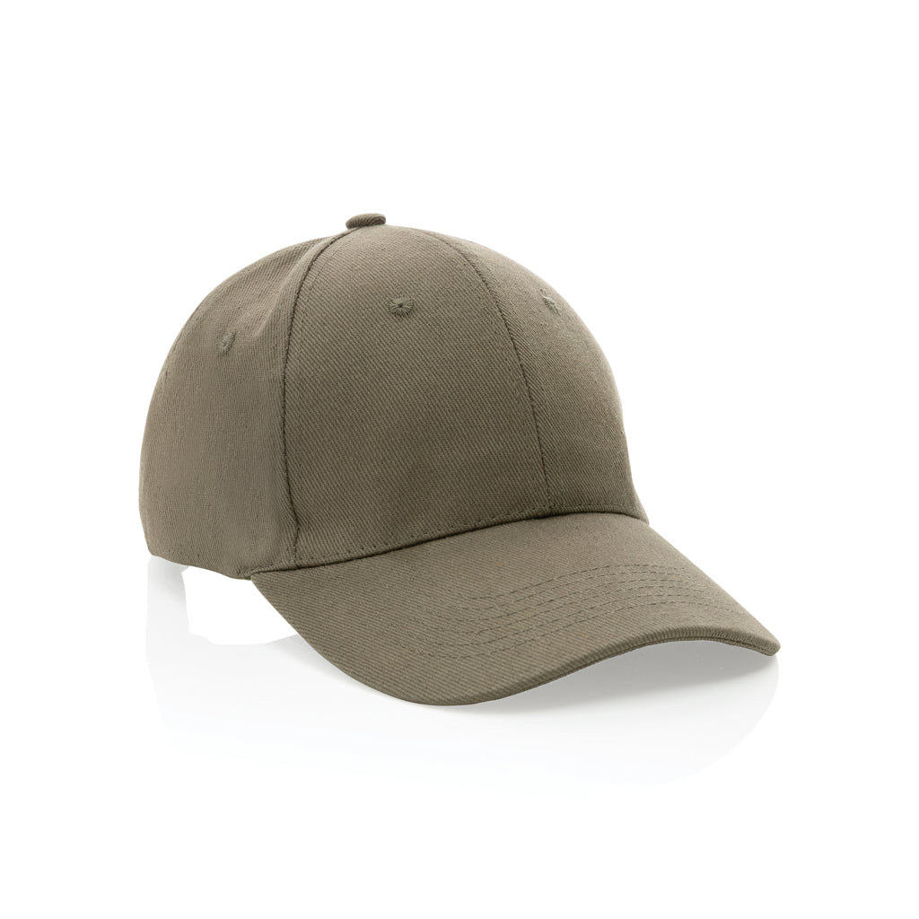 Impact 6 panel 280gr Recycled cotton cap with AWARE™ tracer - green, Recycled cotton
