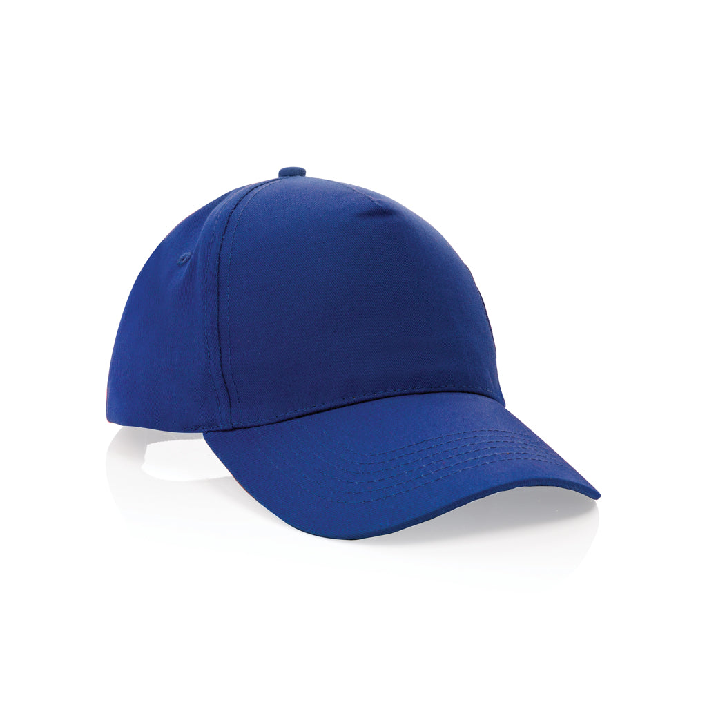 Impact 5 panel 190gr Recycled cotton cap with AWARE™ tracer - blue, Recycled cotton