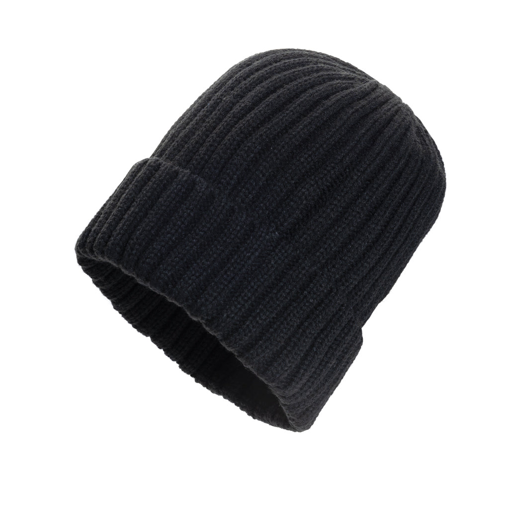 Kennedi AWARE™ Polylana® beanie with large rib - black, Acrylic