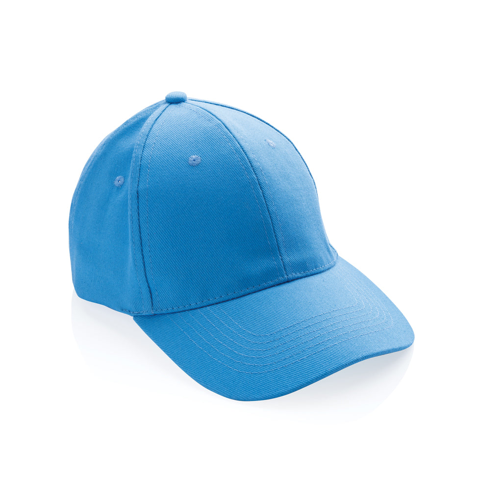 Impact 6 panel 280gr Recycled cotton cap with AWARE™ tracer - tranquil blue, Recycled cotton