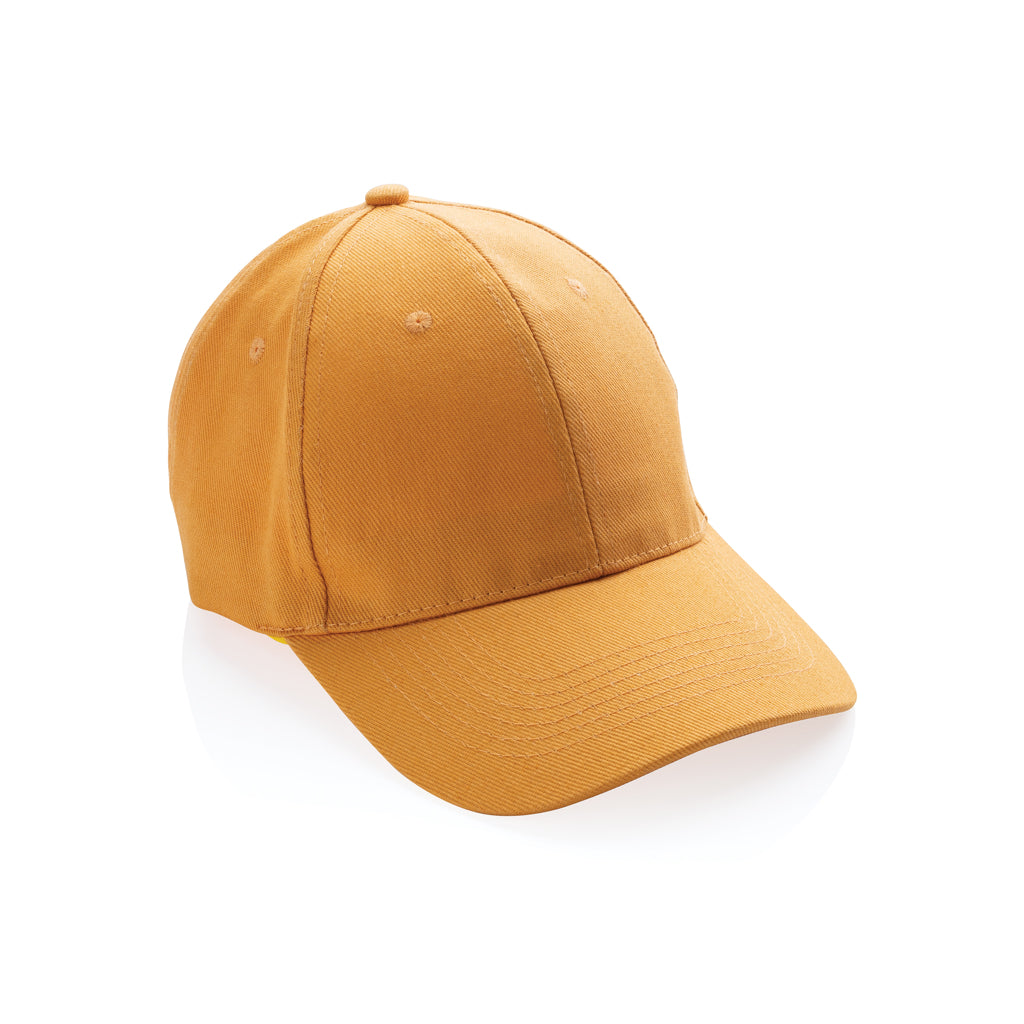 Impact 6 panel 280gr Recycled cotton cap with AWARE™ tracer - sundial orange, Recycled cotton