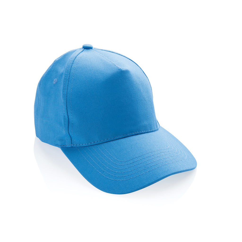 Impact 5panel 280gr Recycled cotton cap with AWARE™ tracer - tranquil blue, Recycled cotton