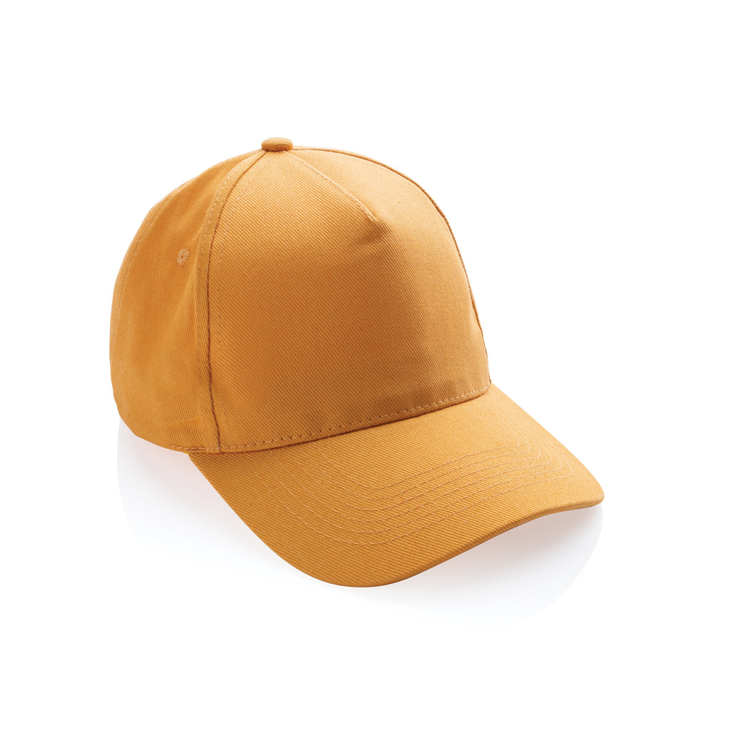 Impact 5panel 280gr Recycled cotton cap with AWARE™ tracer - sundial orange, Recycled cotton