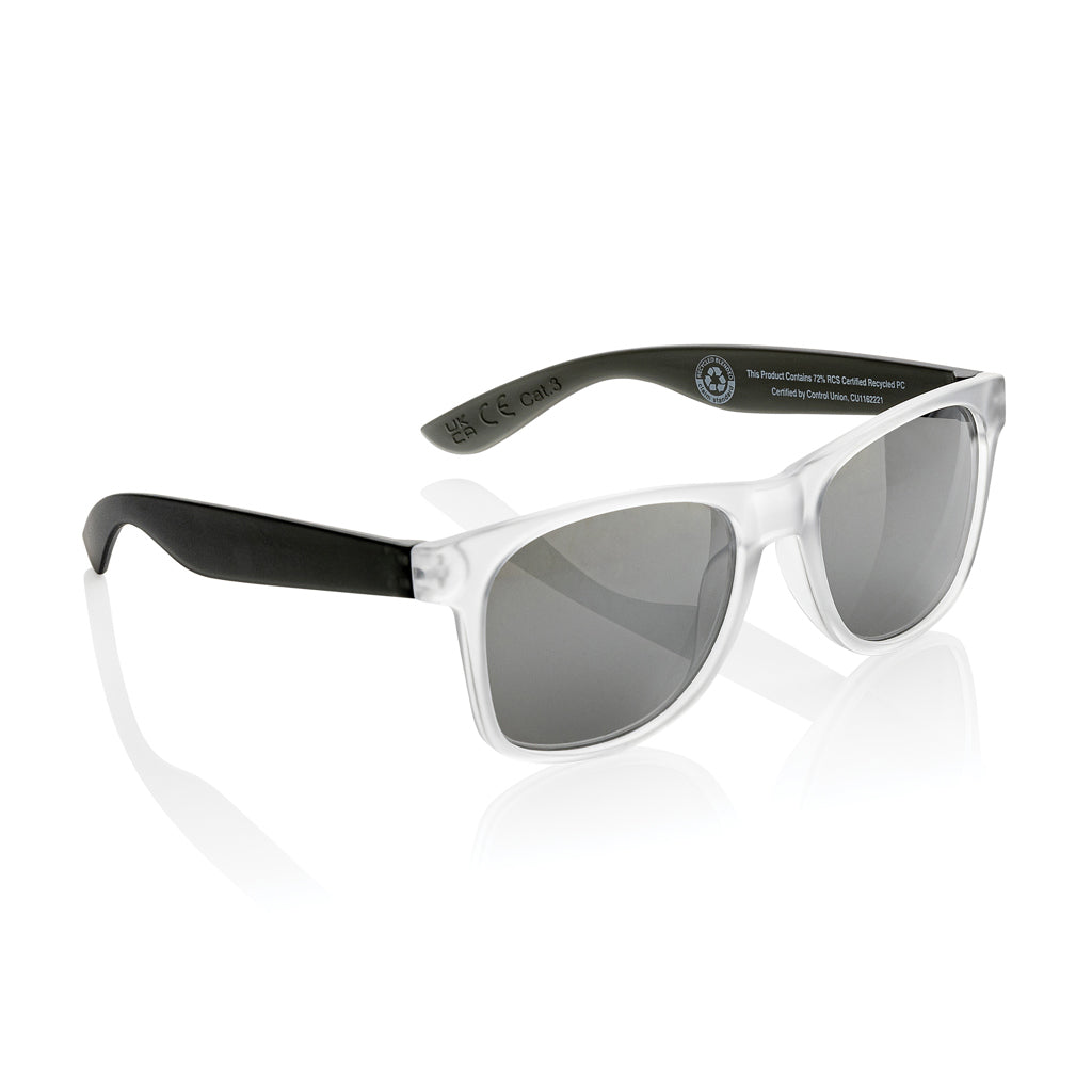 Gleam RCS recycled PC mirror lens sunglasses - black, Recycled Polycarbonate