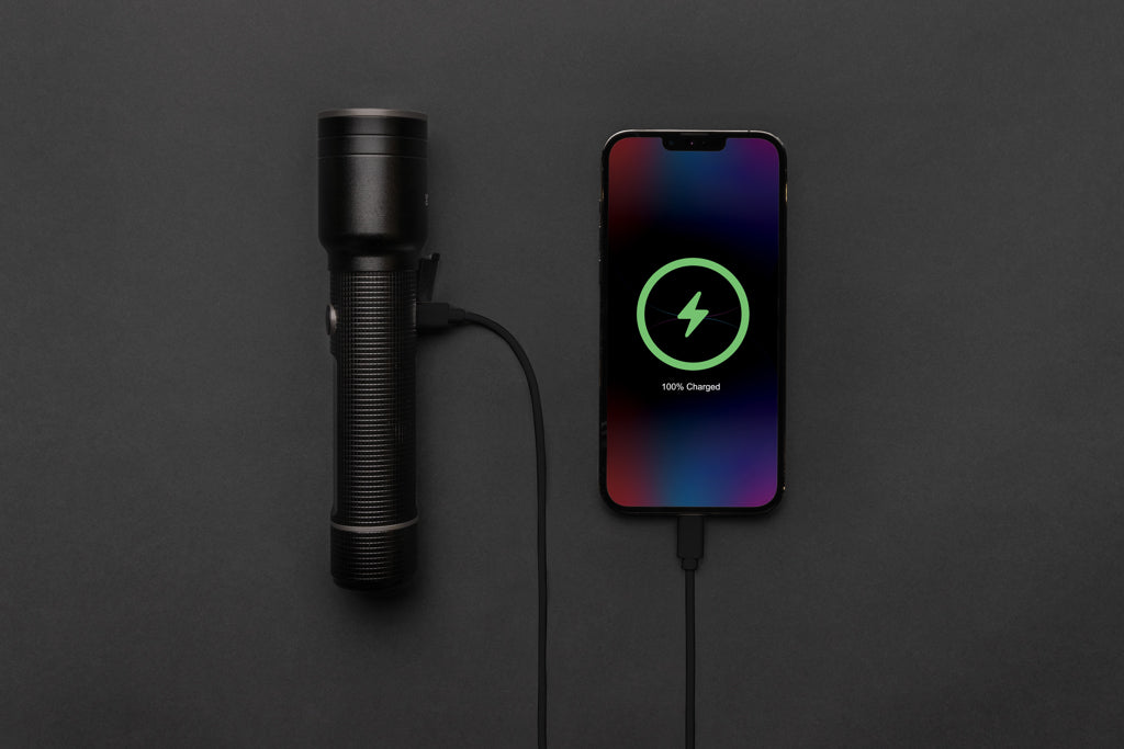 RCS recycled aluminium USB-rechargeable heavy duty torch