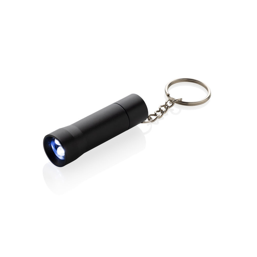 Flash RCS recycled aluminium keychain torch - black, Recycled aluminium alloy