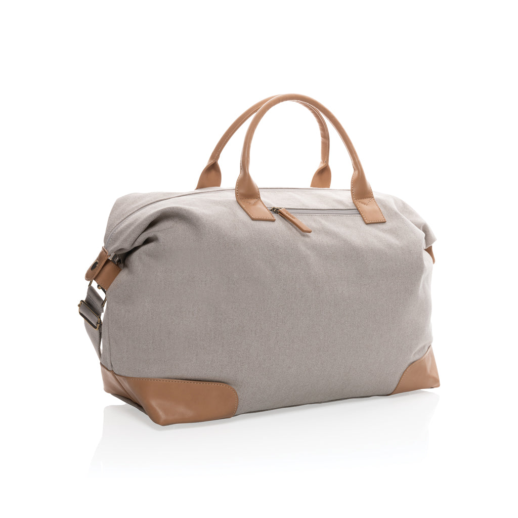 Impact AWARE™ 16 oz. rcanvas large weekend bag - grey, Recycled cotton,Polyurethane