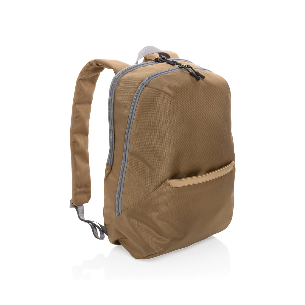 Impact AWARE™ 1200D 15.6'' modern laptop backpack - khaki, rPET,rPET