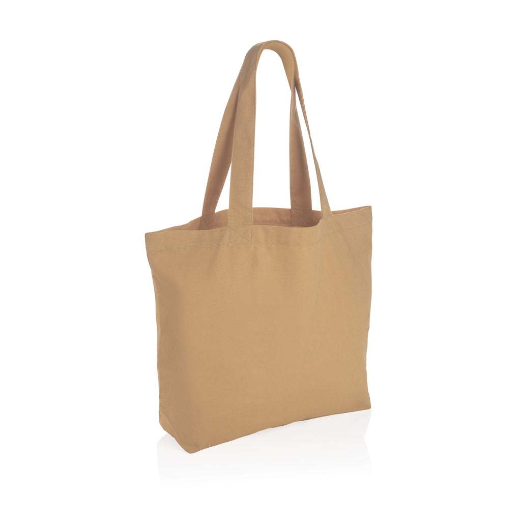 Impact Aware™ 240 gsm rcanvas shopper w/pocket undyed - brown, Recycled Canvas