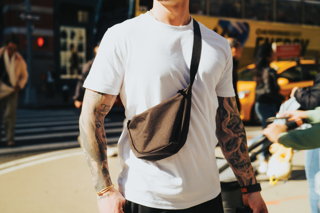 Crescent AWARE™ RPET half moon sling bag