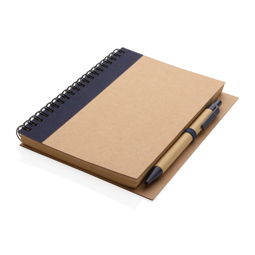 Kraft spiral notebook with pen