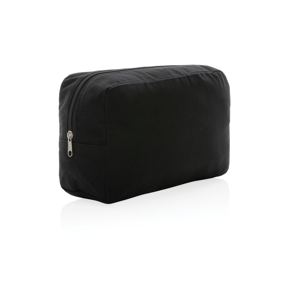 Impact Aware™ 285 gsm rcanvas toiletry bag undyed - black, Recycled Canvas