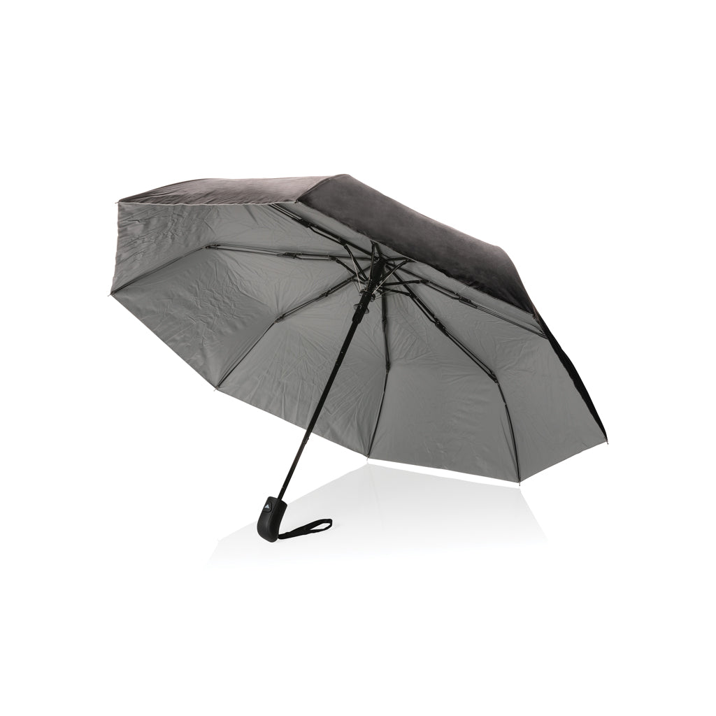 21' Impact AWARE™ RPET 190T Pongee dual colour mini umbrella - silver, rPET,Metal