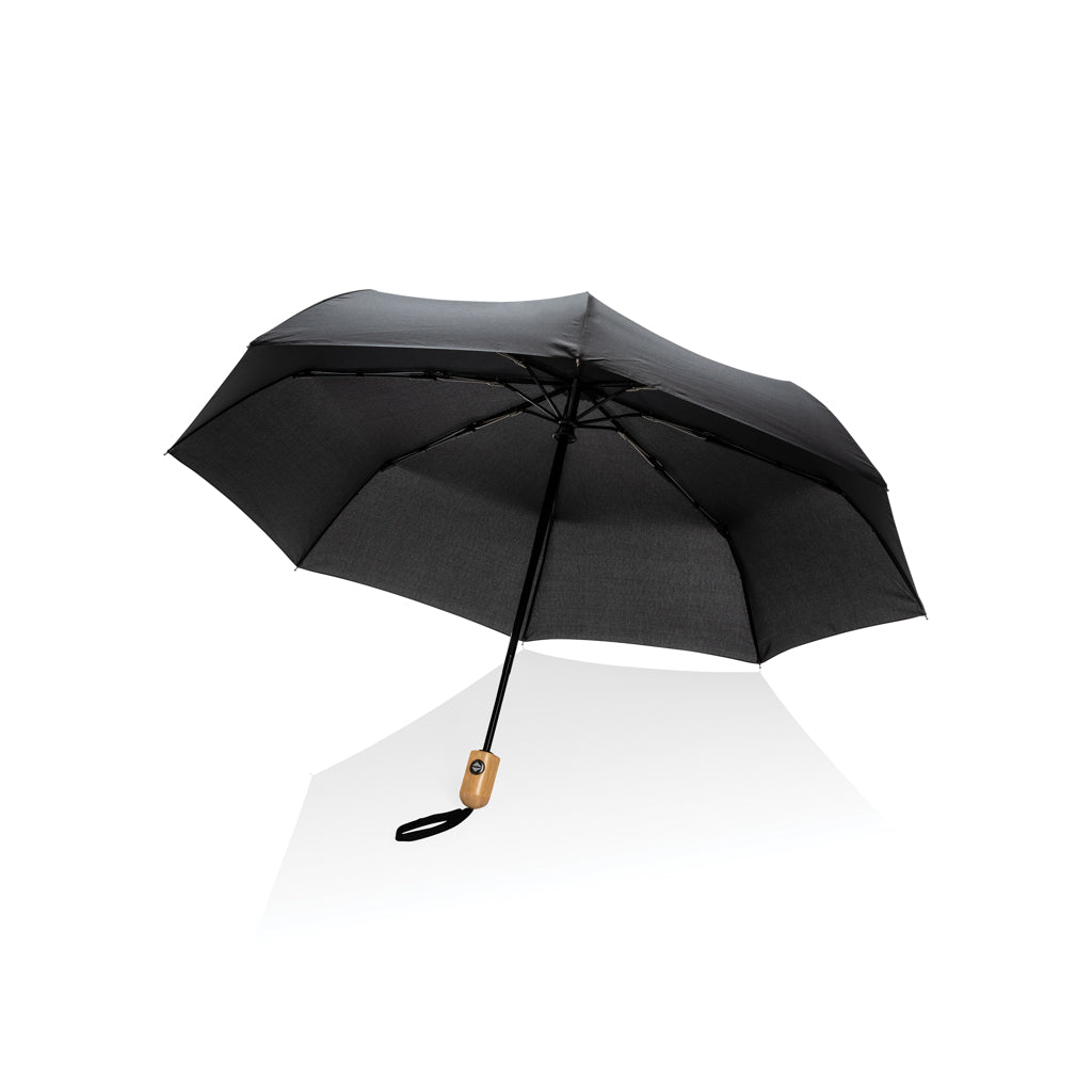 21' Impact AWARE™ RPET 190T bamboo auto open/close umbrella