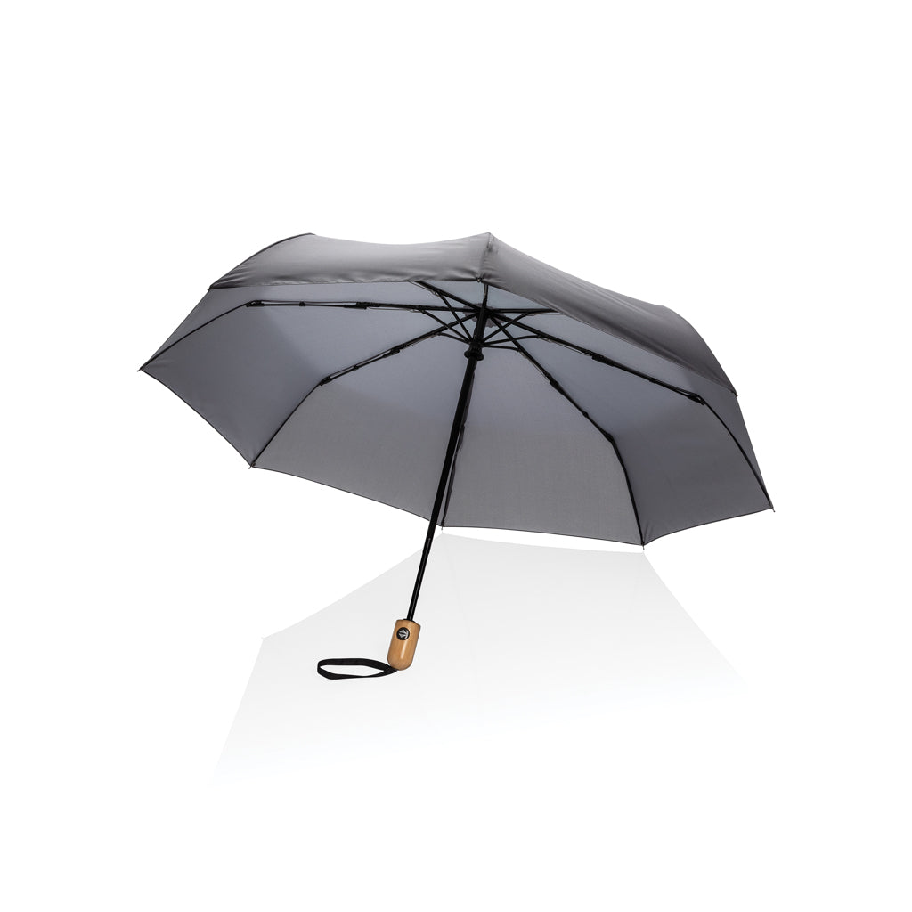 21' Impact AWARE™ RPET 190T bamboo auto open/close umbrella