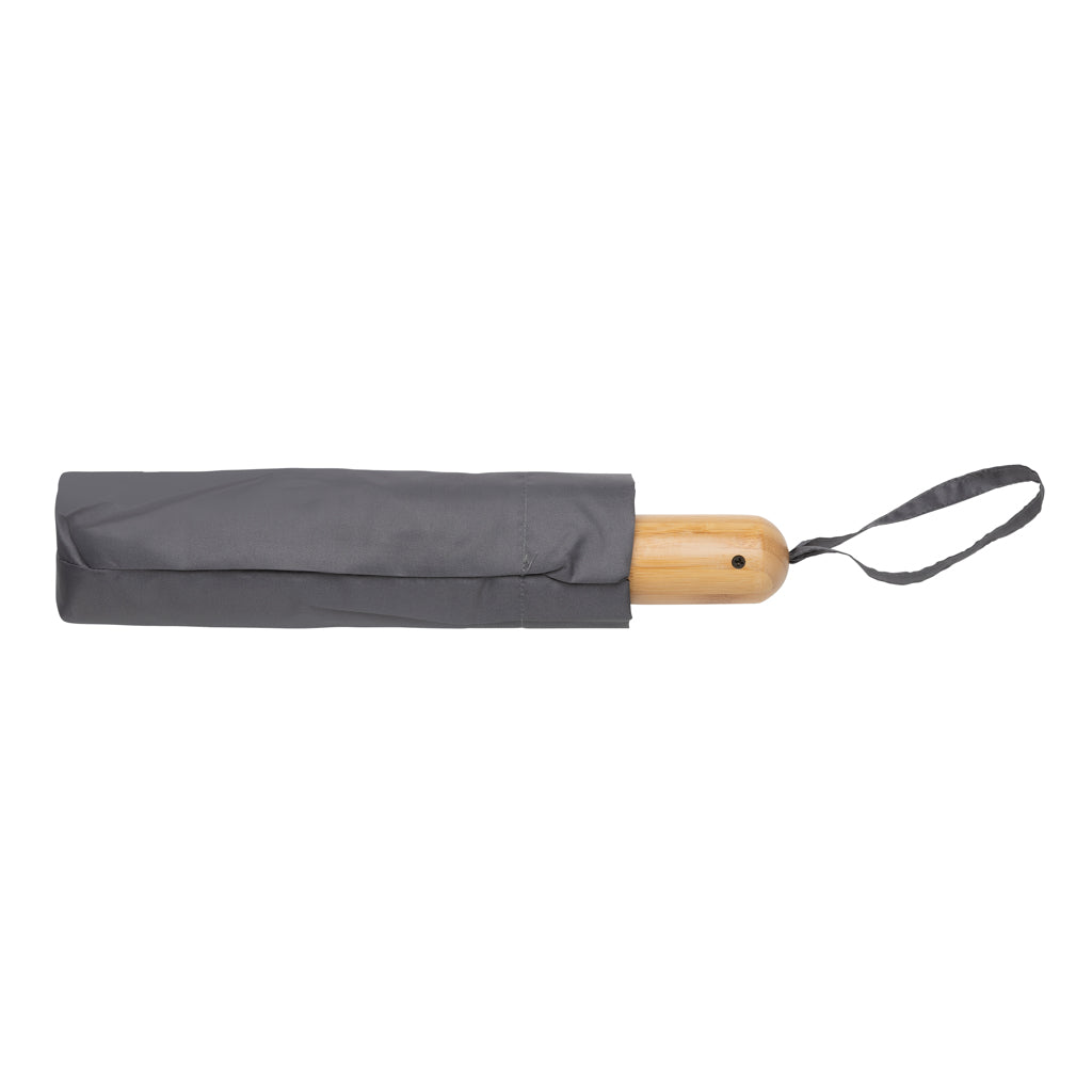 21" Impact AWARE™ RPET 190T bamboo auto open/close umbrella
