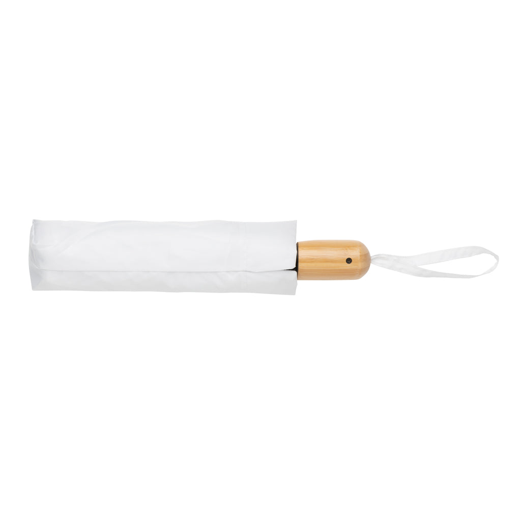 21" Impact AWARE™ RPET 190T bamboo auto open/close umbrella