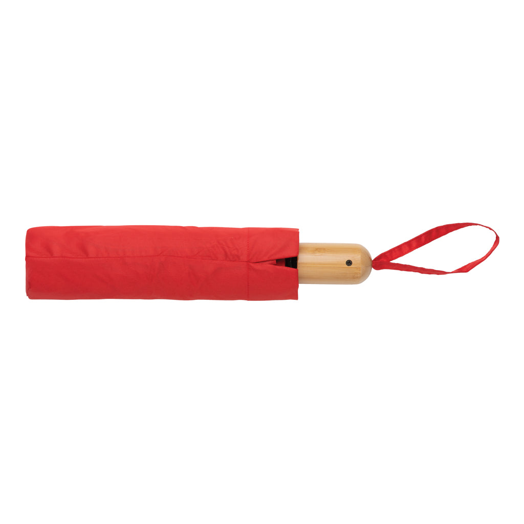 21" Impact AWARE™ RPET 190T bamboo auto open/close umbrella